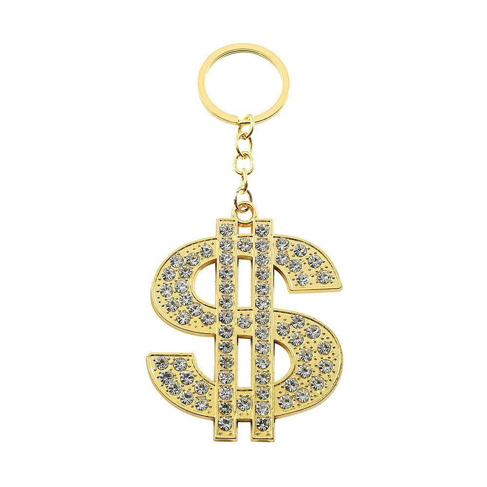 โลหะผสมเพชร-encrusted dollar พวงกุญแจกระเป๋าอุปกรณ์เสริมของขวัญปาร์ตี้ X1102