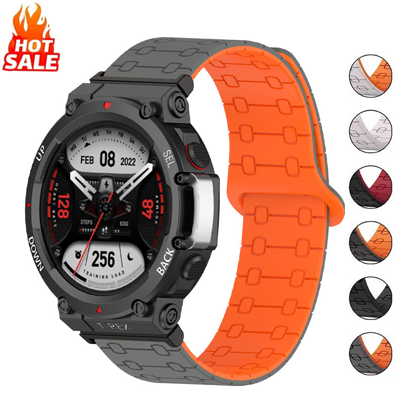 สายรัดซิลิโคนแม่เหล็ก สําหรับ Amazfit T Pro/T 3/T 2/T Rex 2 Ultra/T Ultra/T Rex-3/T Rex-2 สายกีฬาสํา