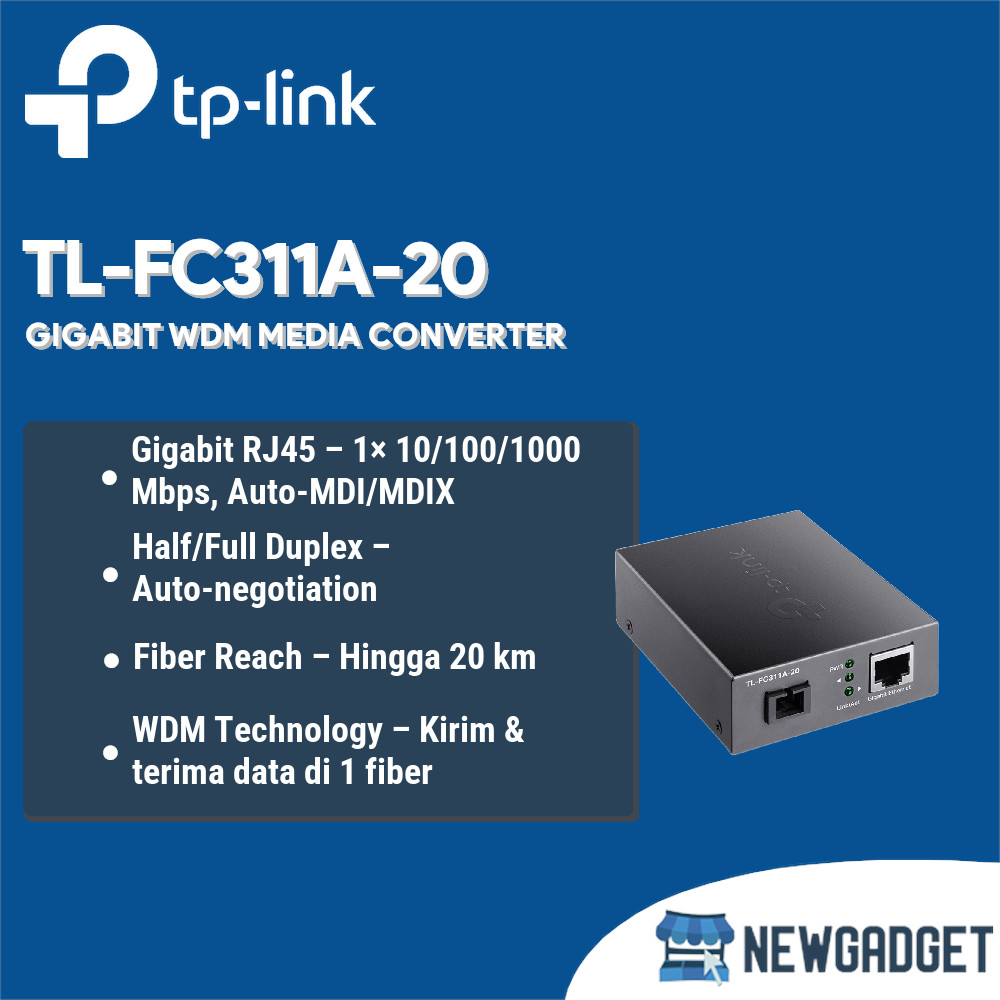TP-LINK TL-FC311A-20 GIGABIT WDM MEDIA CONVERTER