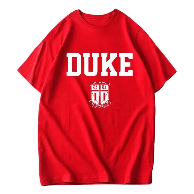 เสื้อยืด Duke University แขนสั้น สำหรับผู้ชายและผู้หญิง