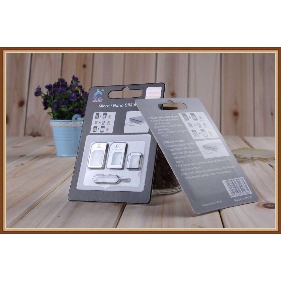 ซิมการ์ด Micro/Nano ip Generation Restore Card Slot Card Holder Pick-up Pin 4 in 1 Adapter