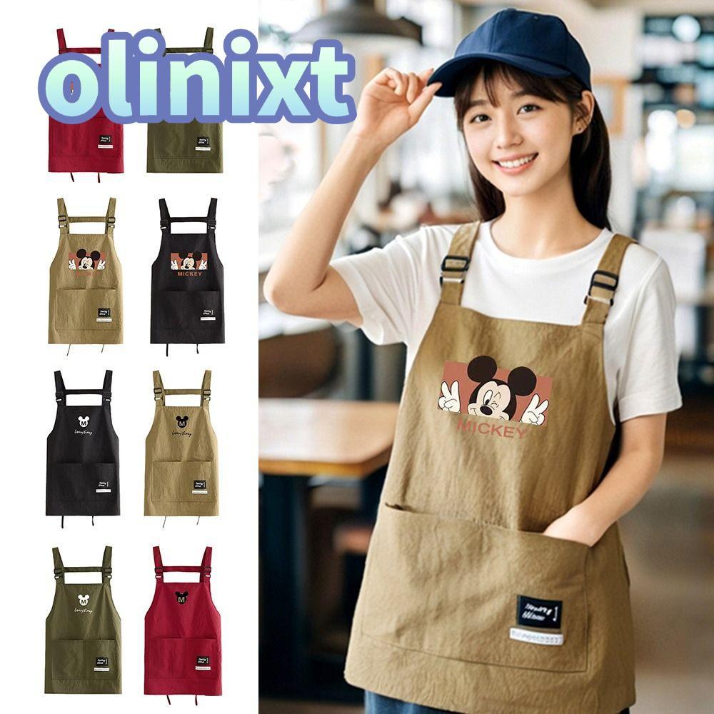 SKONHED ผ้ากันเปื้อน Mickey, ผ้ากันเปื้อนเชฟป้องกันการเปรอะเปื้อนกันน้ํามัน, แฟชั่นแขนกุดกันน้ําการ์ตูนครัวทําอาหาร Smock สําหรับ Home Kitchen