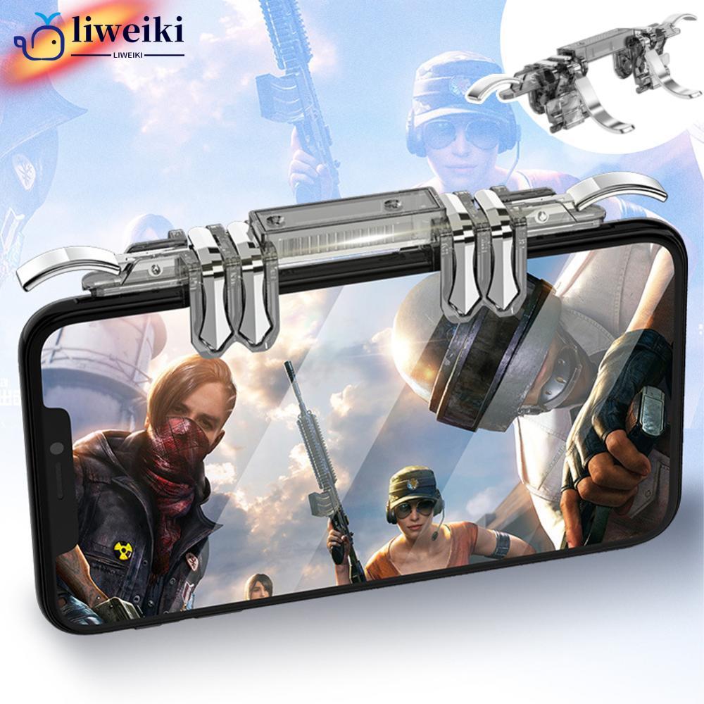 LIWEKI K19 ปรับ 6 นิ้วโทรศัพท์ Gamepad สําหรับ Pubg Quick Reflection Gaming Controller Trigger Fire 