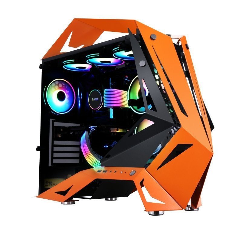 Yuhui Rhinoceros3 เคสสําหรับเล่นเกมระบายความร้อนด้วยน้ํารูปทรงพิเศษกระจกสองด้านมุมมองด้านข้าง/240ตํา