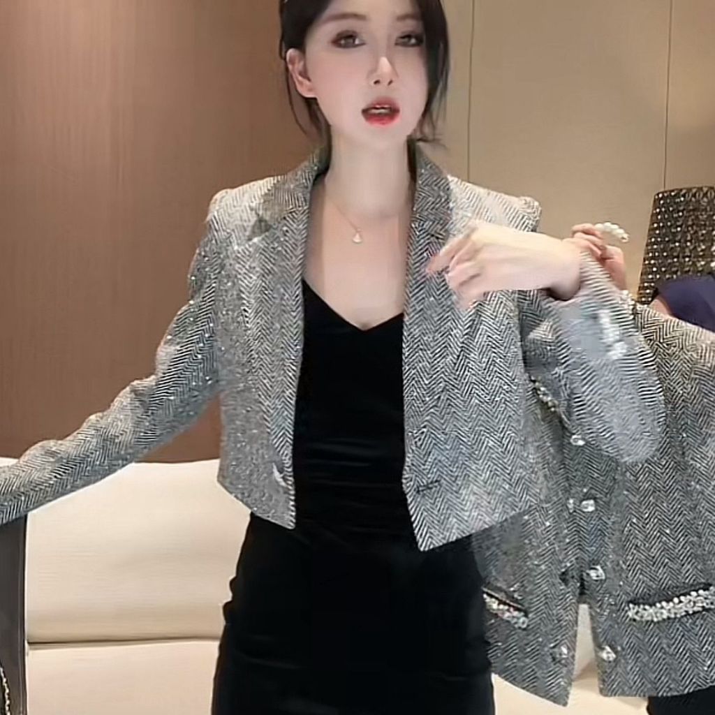 ผู้หญิง สไตล์เกาหลี มินิมอล แฟชั่น เสื้อคลุม ฤดูหนาว สไตล์หรูหรา ออกงาน เสื้อทวิต พร้อมส่ง