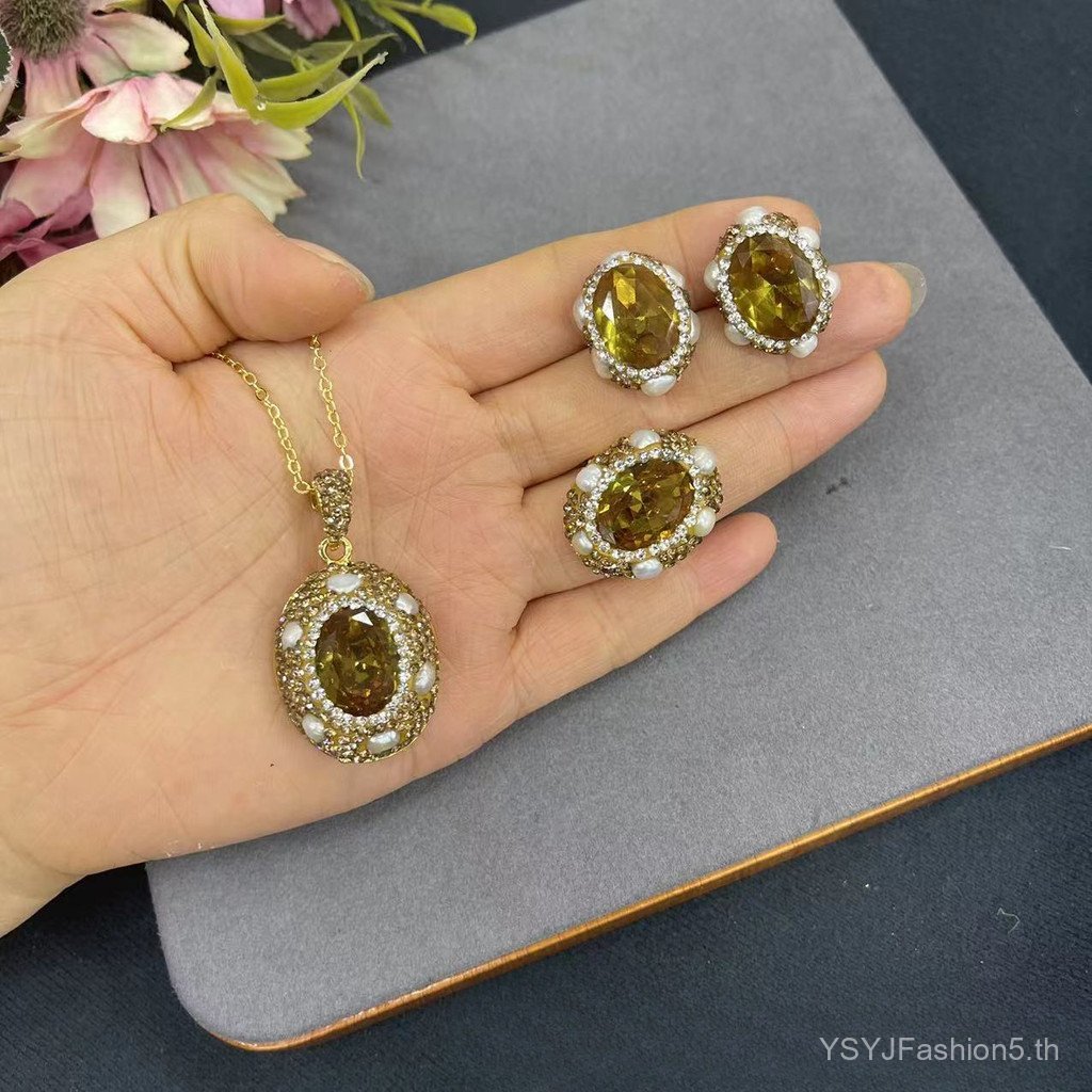 ชุดหินสุดันฝังมุก 3 ชิ้น สวยงาม