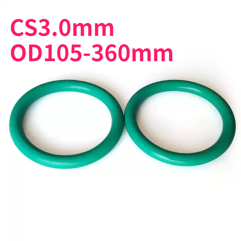 CS3.0mm OD105-360mm Green O-ring ประเก็นแหวนปิดผนึก ยางฟลูออรีน ทนต่ออุณหภูมิสูง ทนน้ํามัน ทนการกัดก