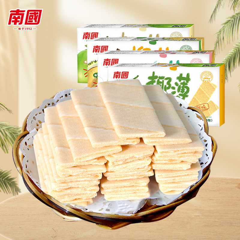 Southern Foods Coconut Crepes 80g Hainan Special Coconut Crepes Durian Biscuits Casual Snacks 008 YJ