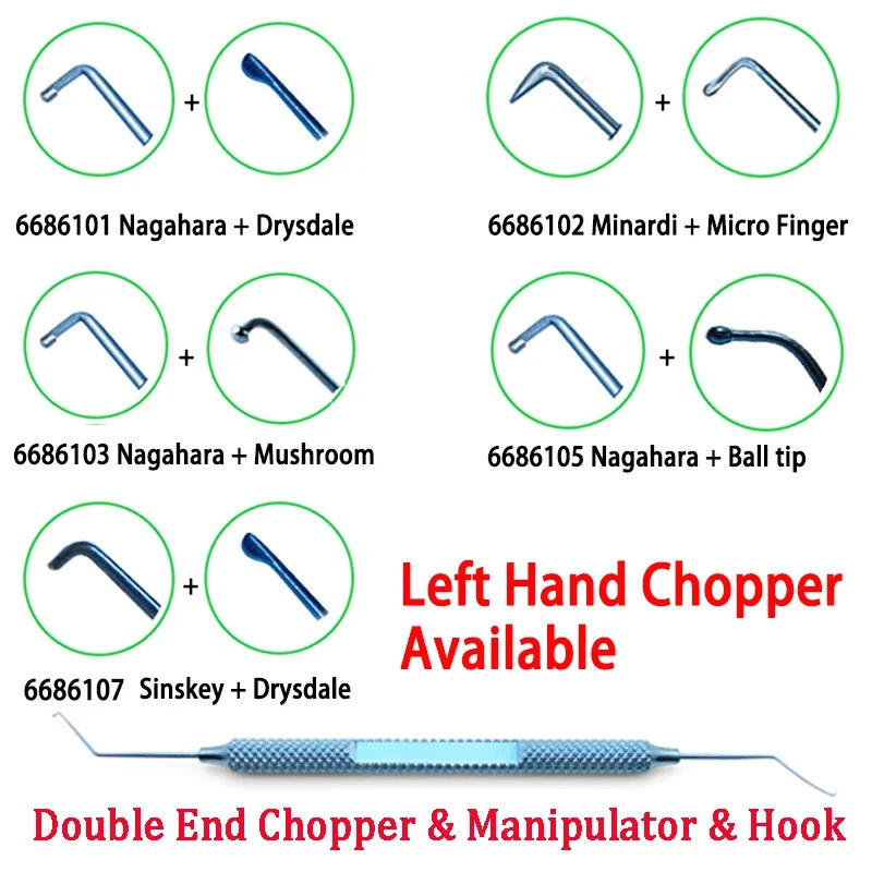 Phaco Chopper Left Hand Chopper Spatula Hook Nagahara  Seibel Chopper Rosen Chopper Manipulator Sins