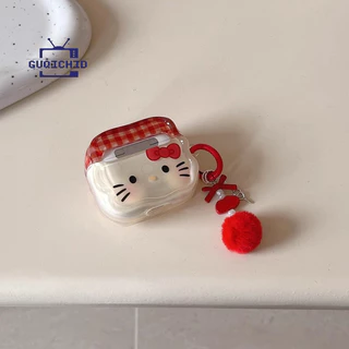 เคสหูฟัง Case เคสซิริโคน เคสหูฟังไร้สาย เคสหูฟังลายสก็อตสีแดง เคสหูฟังบลูทูธ เหมาะสำหรับ AirPods 3
