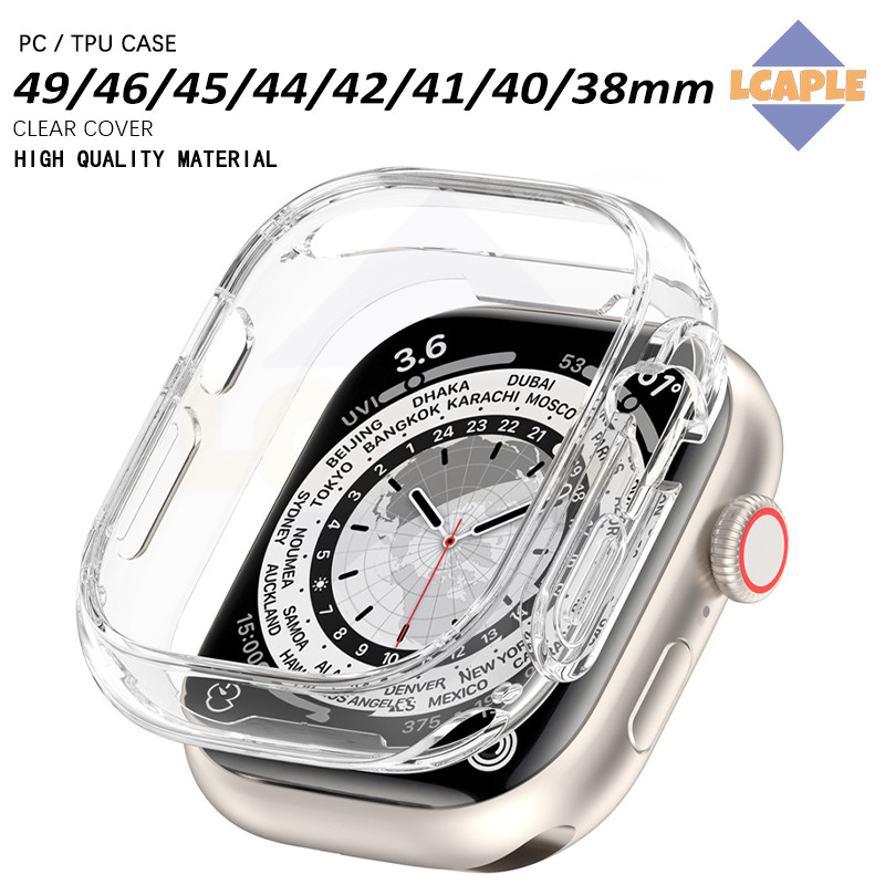 กระจกนิรภัย PC / กรณี TPU อ่อนนุ่มครอบคลุม for Apple Watch Iwatch Ultra/SE 3 2 Series 11 10 9 8 7 6 5 49 45 46 42 44mm