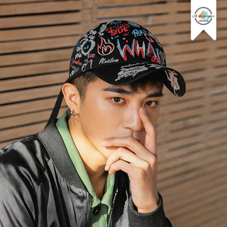 หมวกเบสบอล หมวกแก๊ป ลายกราฟฟิก แฟชั่นเกาหลี สไตล์ฮิปฮอป ผู้ชายผู้หญิง