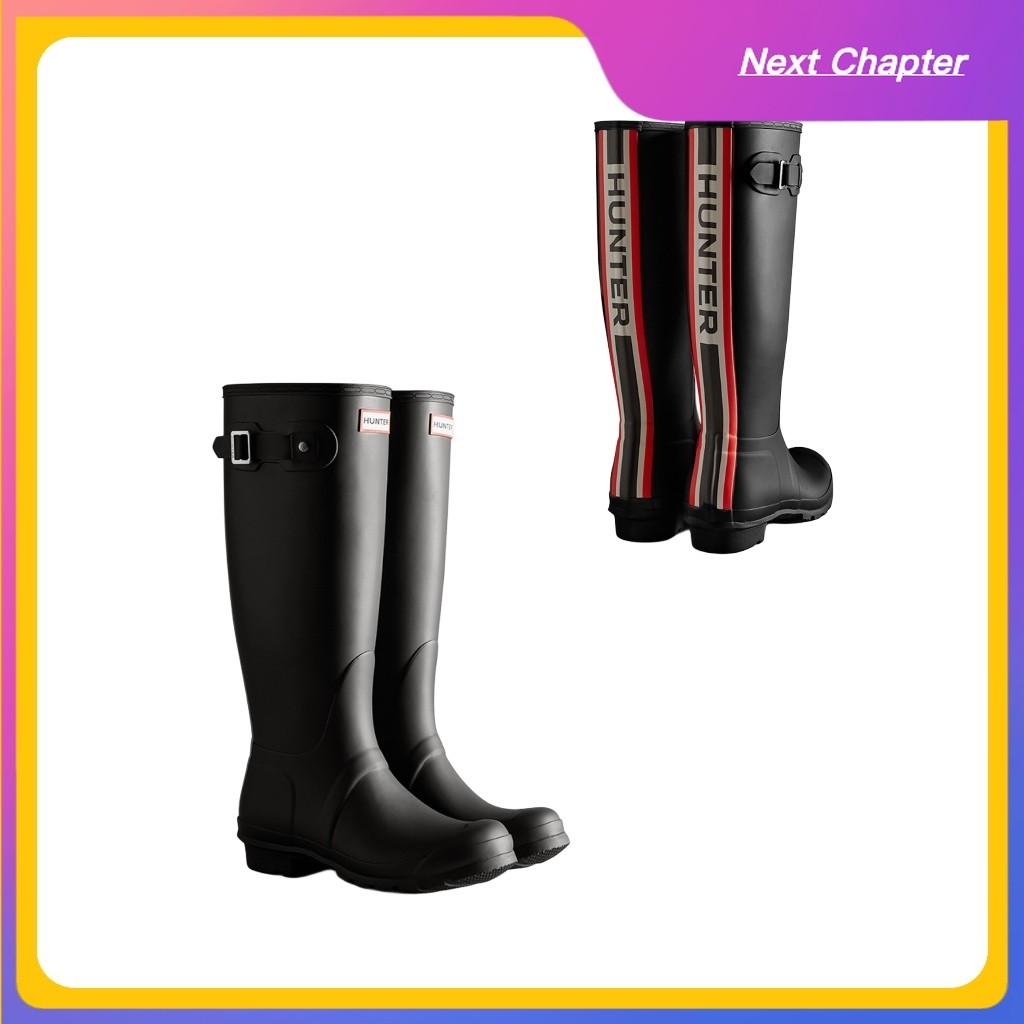 NC Korean Select HUNTER Original Back Stripe Tall Rain Boots K-FASHION RAIN BOOTS / WEATHER PROOF / 