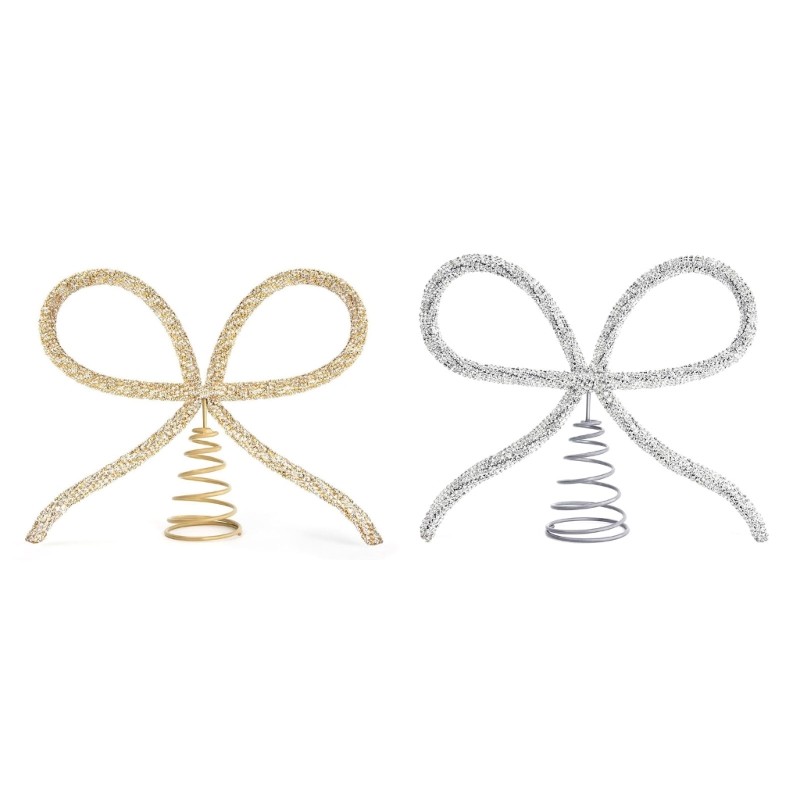 XY Elegant Metal Bowknot Christmas Tree Toppers ตกแต่งอเนกประสงค์ Home Accent สําหรับฉลองฤดูหนาว