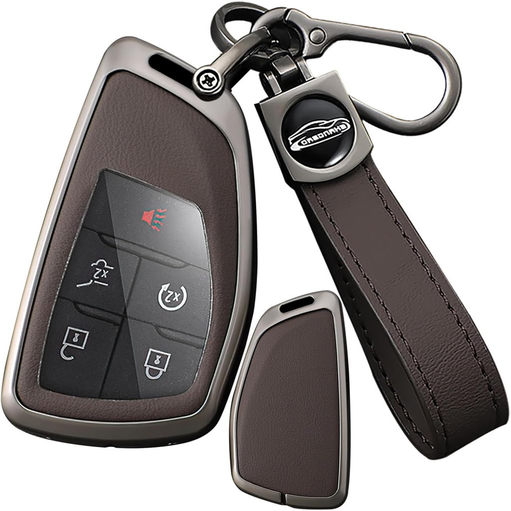 SANRILY โลหะและหนัง 3/4/5/6 ปุ่ม Key Fob ฝาครอบใช้งานร่วมกับ Buick Envision Avenir 2024 Fit สําหรับ 