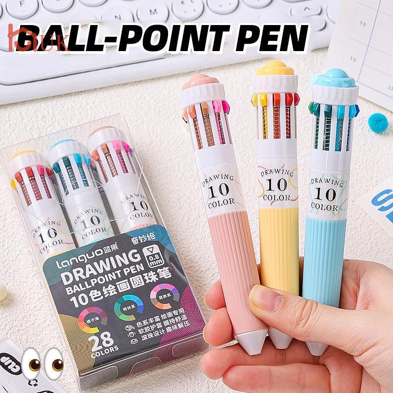 UK 28 สีปากกาลูกลื่น 0.8 มม.Soft Grip กดปากกาเขียนหลากสีสําหรับวาดอุปกรณ์การเรียนเครื่องเขียน TH