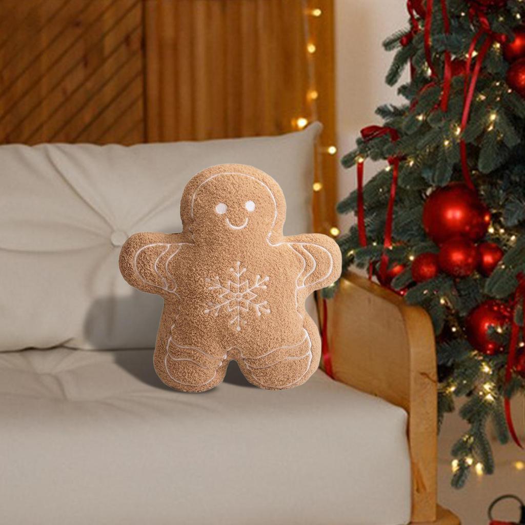 [Whgirld8] Gingerbread Manโยนหมอน Xmas ตกแต่งบิสกิต Man ตุ๊กตาขนมปังขิง