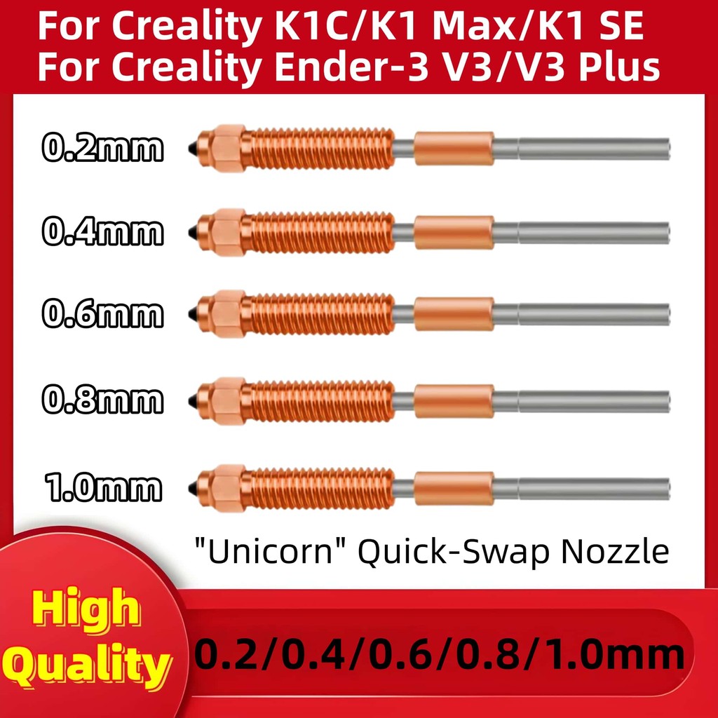 1-20PCS K1C Nozzle Unicorn Quick-Swap Ender 3 V3 Nozzle Nozzle for Creality K1C/Ender 3 V3/Ender 3 V