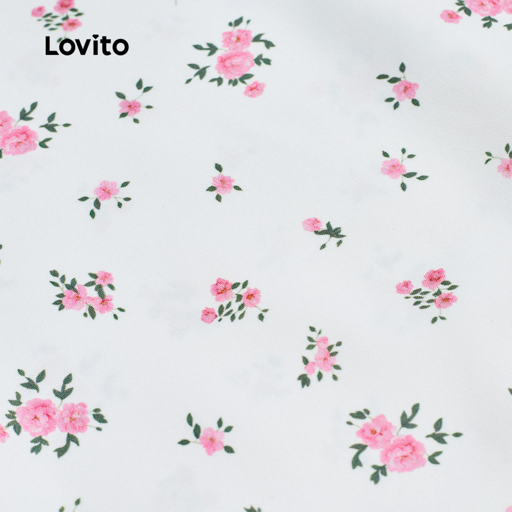 Lovito ชุดเดรสลูกไม้ลำลองสำหรับผู้หญิง สีขาวออฟไวท์ ฤดูใบไม้ผลิ/ฤดูร้อน L159AD013 - รูปที่ 4