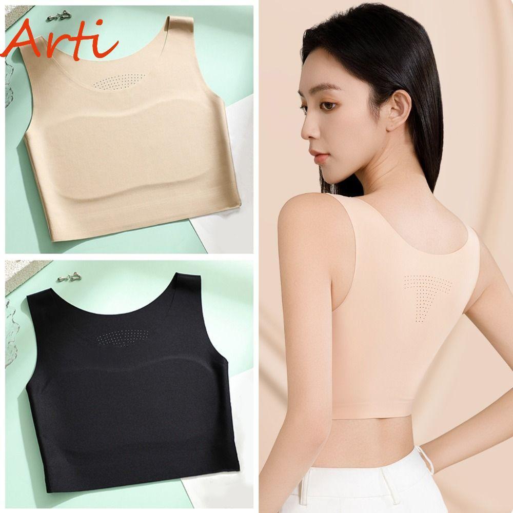 บราไร้สาย ชุดชั้นในบางเบาสำหรับผู้หญิง ด้วยผ้าไหมน้ำแข็ง ลายคอดesignยูพื้นฐาน และไร้รอยต่อ เหมาะสำหรับสวมใส่ทุกวันและทำกิจกรรมกีฬา