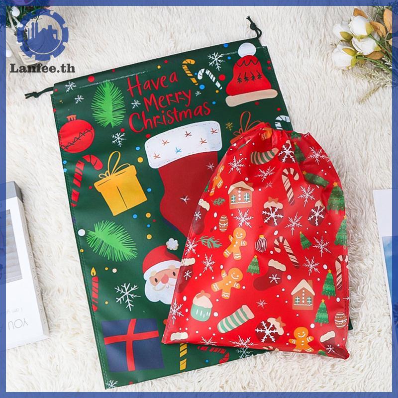 NFE 30x40 40x55 ซม.Santa Claus ถุงของขวัญ 2026 ปีใหม่ถุงขนมวันหยุด Christmas Party Non-ทอของขวัญ Dra