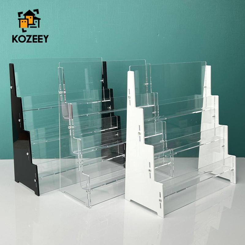 KOZEEY การ์ดกีฬาชั้นวางจอแสดงผล Trading Card Display Stand Storage 3 ชั้น Deck Card