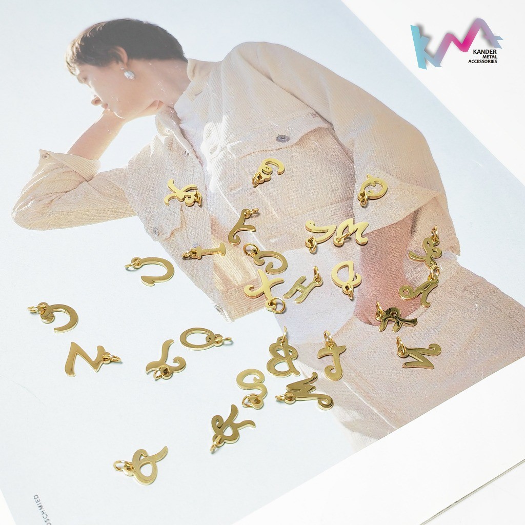 KANDER จี้ตัวอักษรสแตนเลส จี้เริ่มต้น MZ001 (YZ)