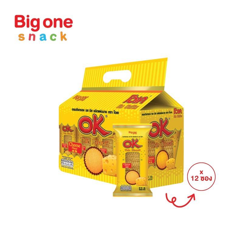 [ ขนาด5บาท ] โอเค ทิน บิสกิต ขนมปัง แผ่นบางกรอบ 25ก.​ OK Thin Biscuit 25g.