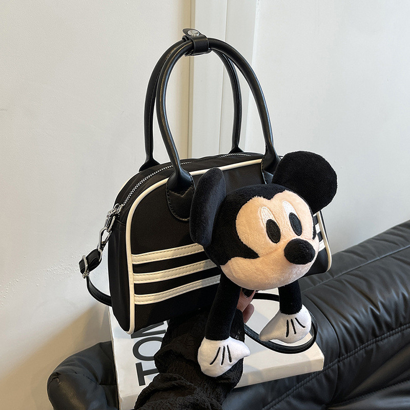 กระเป๋าถือลายมิกกี้สไตล์ใหม่ น่ารักสำหรับหญิง ออกแบบมาในแนวน่ารักเหมือนโบว์ลิ่ง ความจุสูงมาก