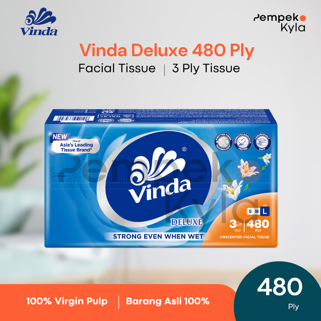 Vinda Deluxe 480 Ply ทิชชู่ 3 ชั้น/กระดาษเช็ดหน้า
