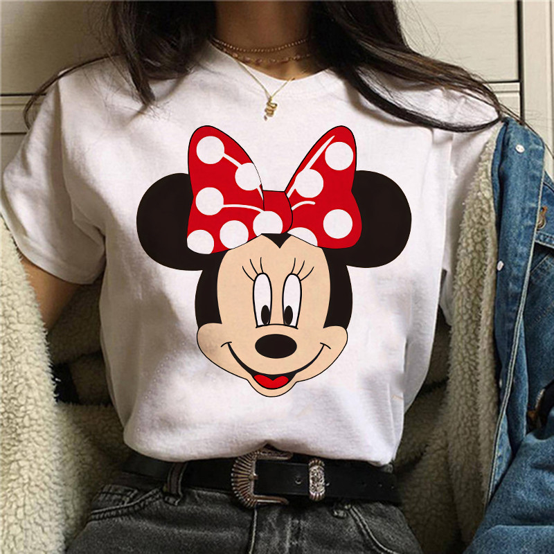 COD✅ (จัดส่งในกรุงเทพฯ) MAO Shop ใหม่ Tshirt Mickey 90s Y2k Minnie Mouse หมวกพิมพ์เสื้อยื.