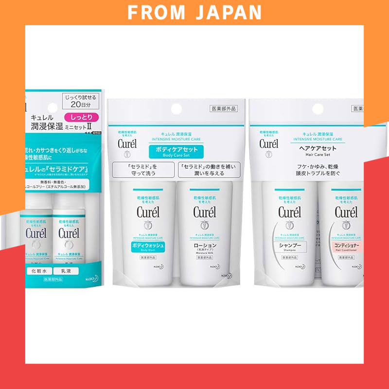 Curel Trial Set: Age Care Essentials (Moisturizer & Cream), Shampoo & Conditioner Duo, Body Wash & L