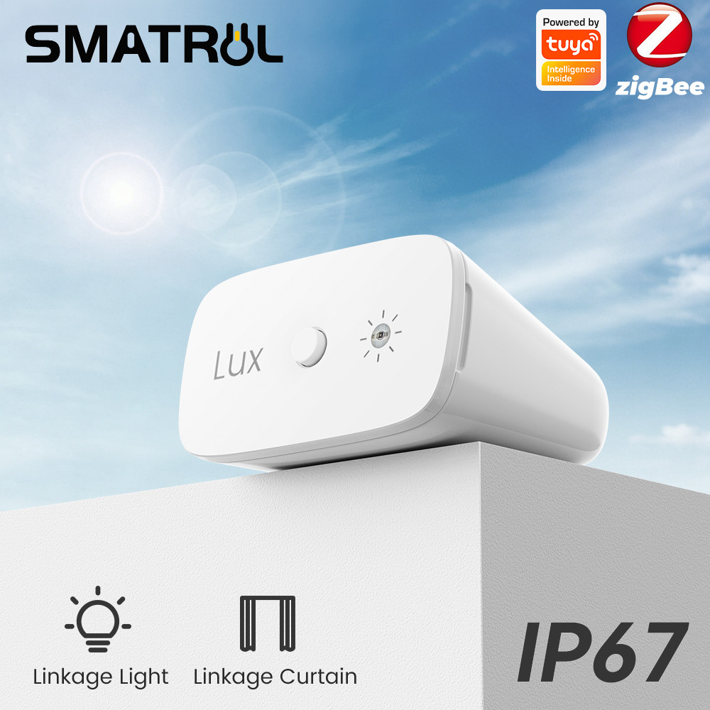 SMATRUL Tuya Zigbee IP67 กันน้ํา Illuminance Light Sensor ความสว่างเครื่องตรวจจับสมาร์ท Home Linkage สมาร์ทผ้าม่าน Smart Life APP