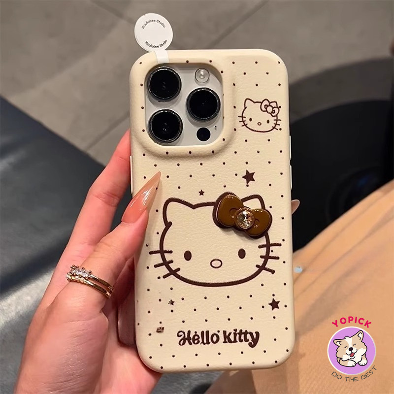 เหมาะสําหรับ iPhone 16Pro 17Pro Max 11 12 13 14Plus 15Pro XR XS Max 7 8Plus Dot Star Cat เคสโทรศัพท์ฝาครอบโทรศัพท์เพื่อนสาวสร้อยข้อมือการ์ตูนน่ารัก XLZW