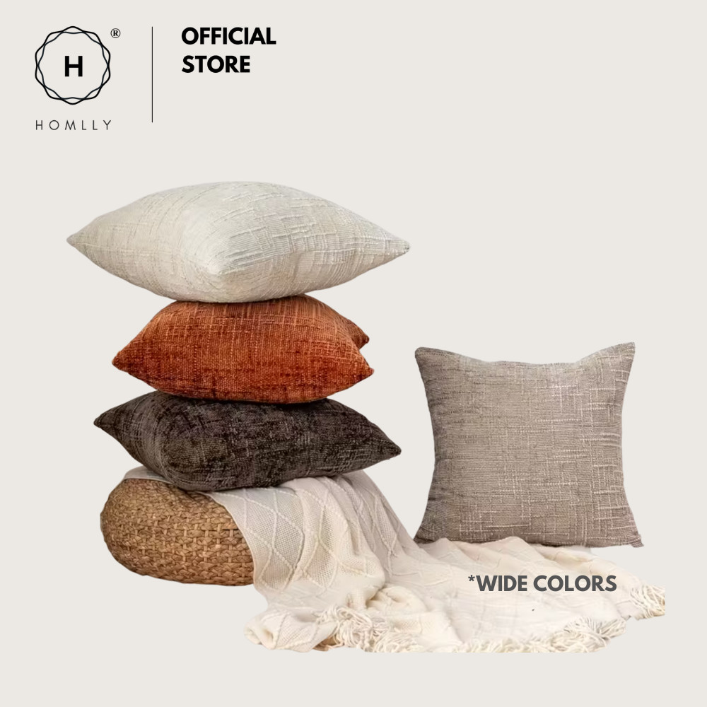 Homlly Fjord Textured Chenille หมอนตกแต่งเบาะรองนั่ง (45x45 ซม.)