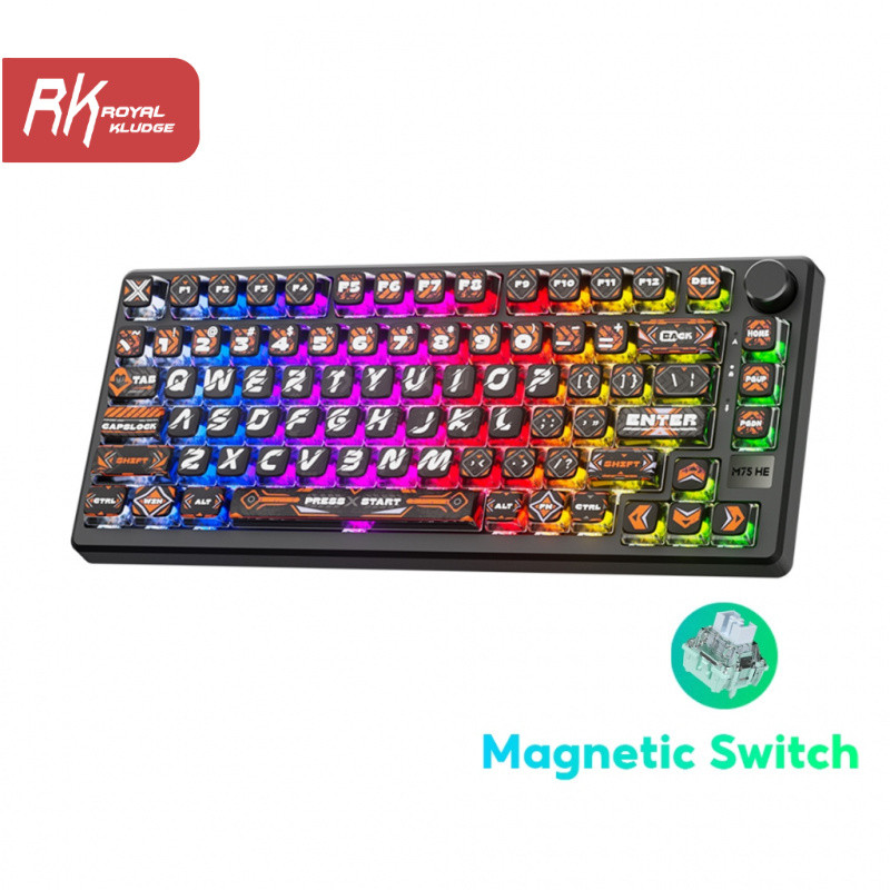 RK Royal Kludge RKM75 HE 8000Hz 8K Ultra-Low Latency พร้อมสวิตช์แม่เหล็กคีย์บอร์ดสําหรับเล่นเกม