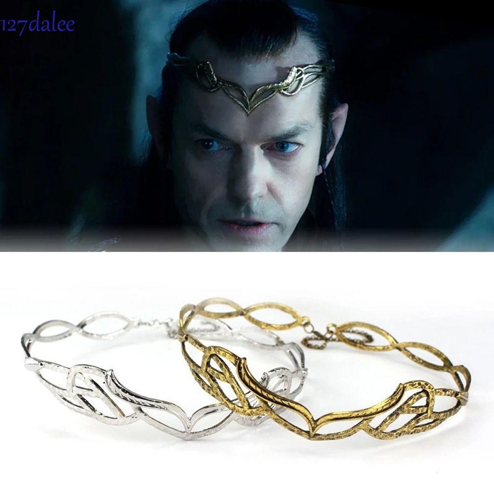 DALEE Hobbit Elrond Tiaras, ที่คาดผมแบบปรับได้ Handmade Elf Lord Crown, Fantasy Vintage Alloy Elven 