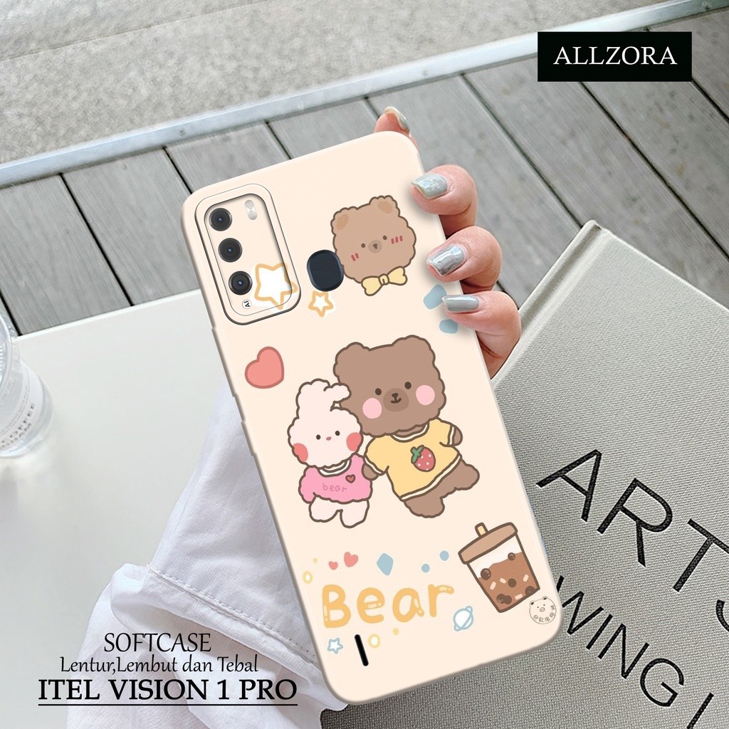 ALLZORA - เคส Itel Vision 1 Pro ล่าสุด - เคสแฟชั่นการ์ตูน - Pro Camera Softcase - เคสโทรศัพท์ Itel V