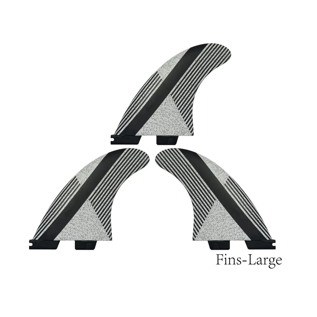 อุปกรณ์กระดานโต้คลื่น FCS 2 fin set สีดำและขาว ขนาด M