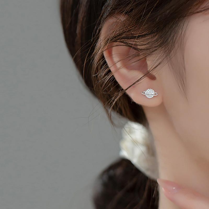 Saturn Earrings ต่างหูเงินแท้ S925 [MERCELO] - รูปที่ 2