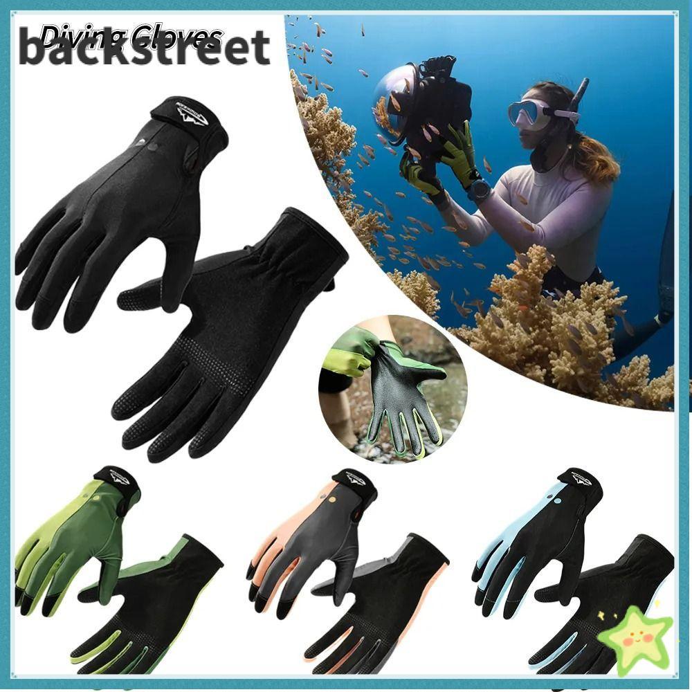 BACKSTAGEREETDV 1 คู่ถุงมือดําน้ํา,ดําน้ําดูปะการังท่องกีฬาทางน้ํา Mittens, กลางแจ้งสวมใส่ลื่น Anti-cut Wetsuit ถุงมือสําหรับผู้ชายผู้หญิง
