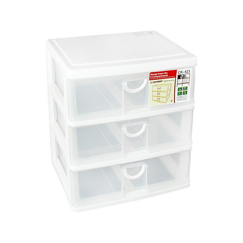 KEYWAY กล่องลิ้นชักใส่ของอเนกประสงค์ รุ่น CK-423 สีขาว-ใส