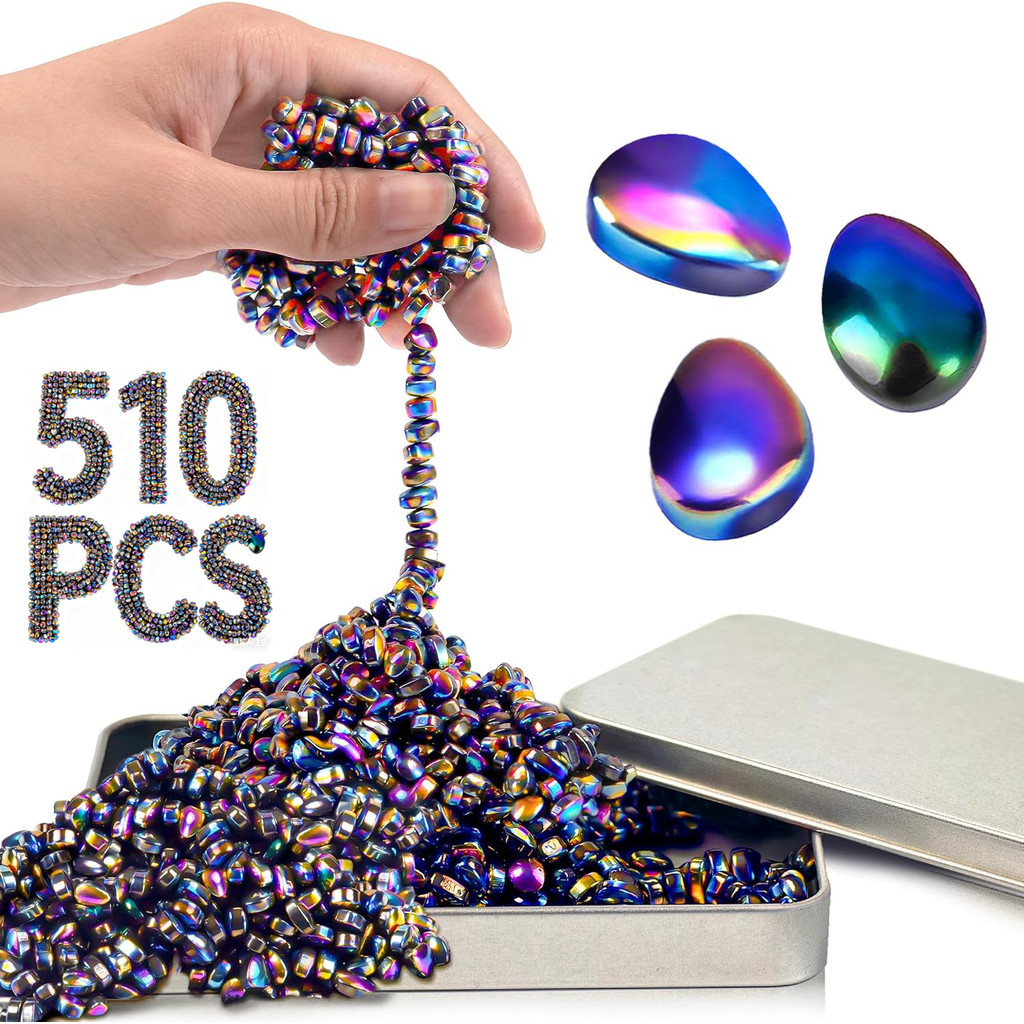 ลูกแม่เหล็ก 510 ชิ้นแม่เหล็กอ่อนลูกปัด Ferrite Putty Fidget Pebbles ความวิตกกังวล Anti Stress Relief ของเล่นสําหรับผู้ใหญ่ ADHD ออทิสติก