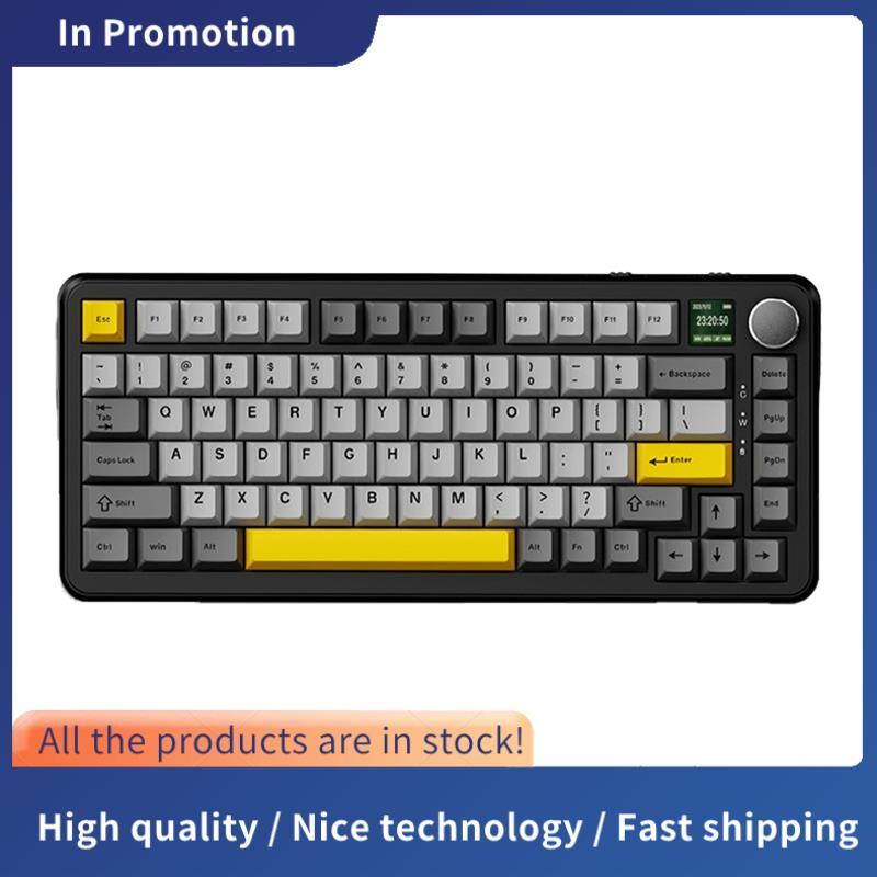 AK820 MAX คีย์บอร์ดไร้สายคีย์บอร์ดสําหรับเล่นเกมแบบถอดเปลี่ยนได้แบบเต็มคีย์พร้อมหน้าจอสี TFT ขนาด 0.