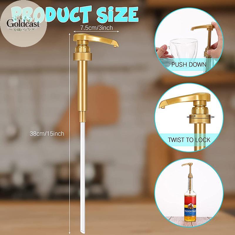 ทอง 1/5 ชิ้นกาแฟ 750ML เครื่องจ่ายน้ําเชื่อมปั๊มสีดํา Liquid Dispenser สําหรับน้ําเชื่อม 10Ml น้ําผลไม้ขวดปั๊ม TH