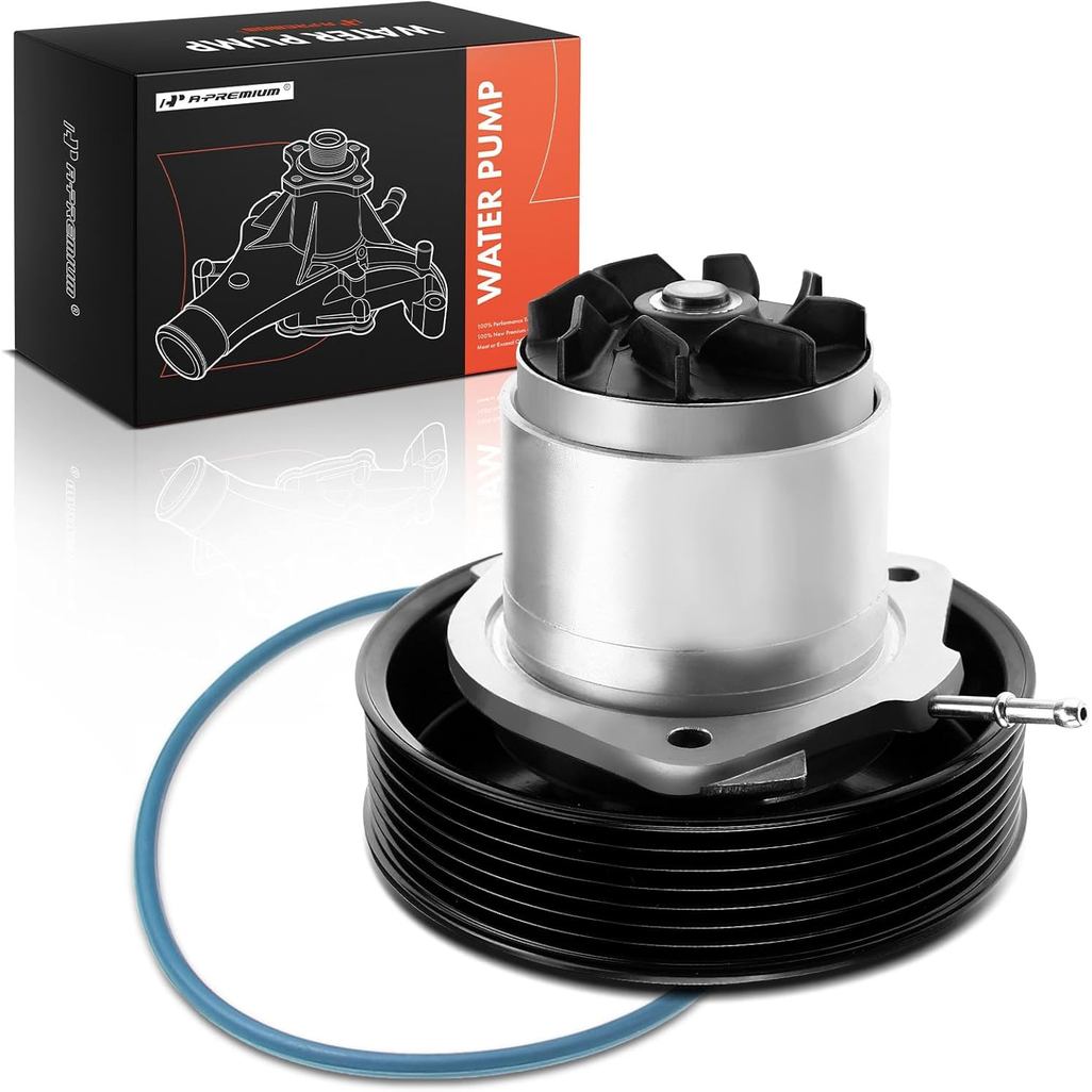 A-Premium Engine Water Pimp W/O-Rings & Pulley [DOHC, 6Cyl 3.0L 3.6L] เข้ากันได้กับ Porsche Cayenne 