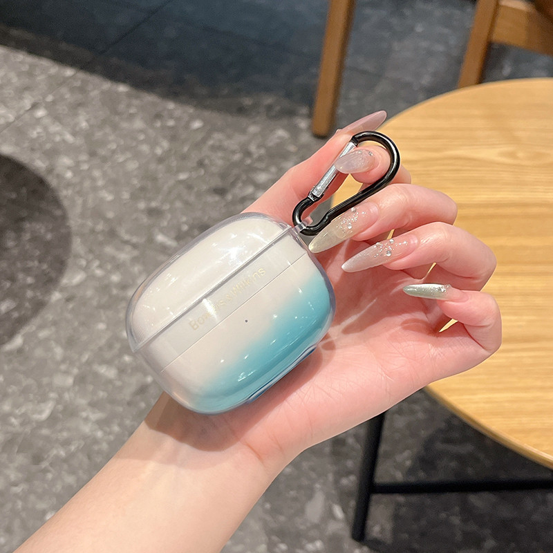 เหมาะสําหรับ BOWAWAWJIJI pi8 หูฟังป้องกันกรณีโปร่งใสไล่ระดับสี Pi8 หูฟังบลูทูธป้องกันกรณี Shock-resi