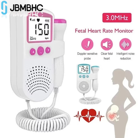JBMBHC ใช้ในบ้าน Ultrasound Fetale Doppler เครื่องตรวจจับสําหรับทารกทารกในครรภ์ตั้งครรภ์แบบพกพาหน้าจ