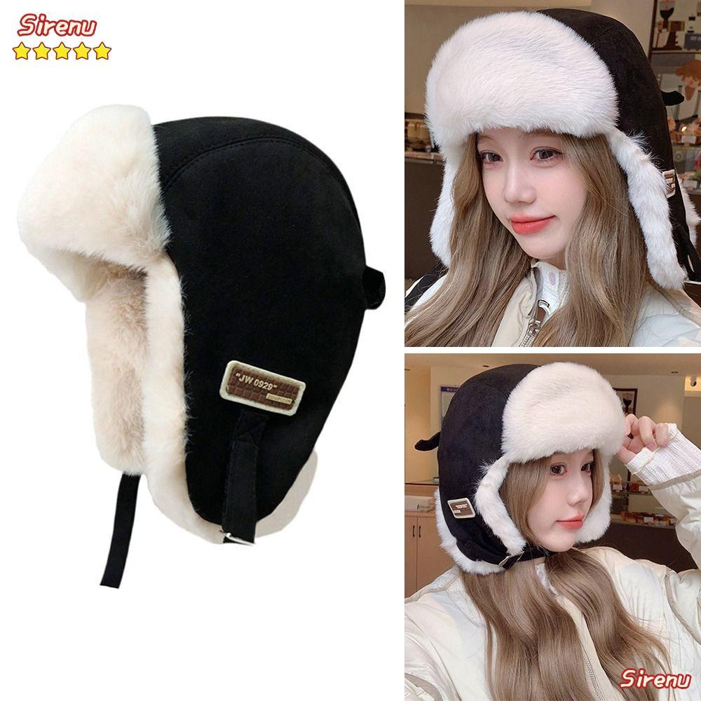 หมวกเครื่องบินหรูหรา พร้อมปีกหู สำหรับฤดูหนาว ออกแบบให้อบอุ่นและกันลม เหมาะสำหรับทั้งผู้ชายและผู้หญิง