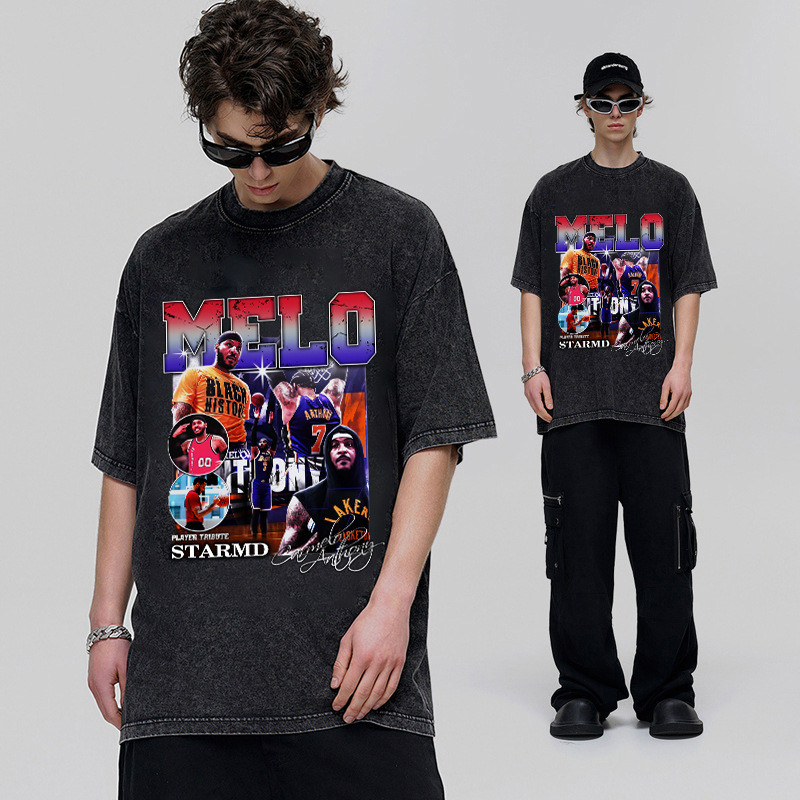 [คลังสินค้าพร้อม] STARMD National Digital Direct Injection Craft เสื้อยืดแขนสั้นคอขนาดเล็กผู้ชายฤดูร